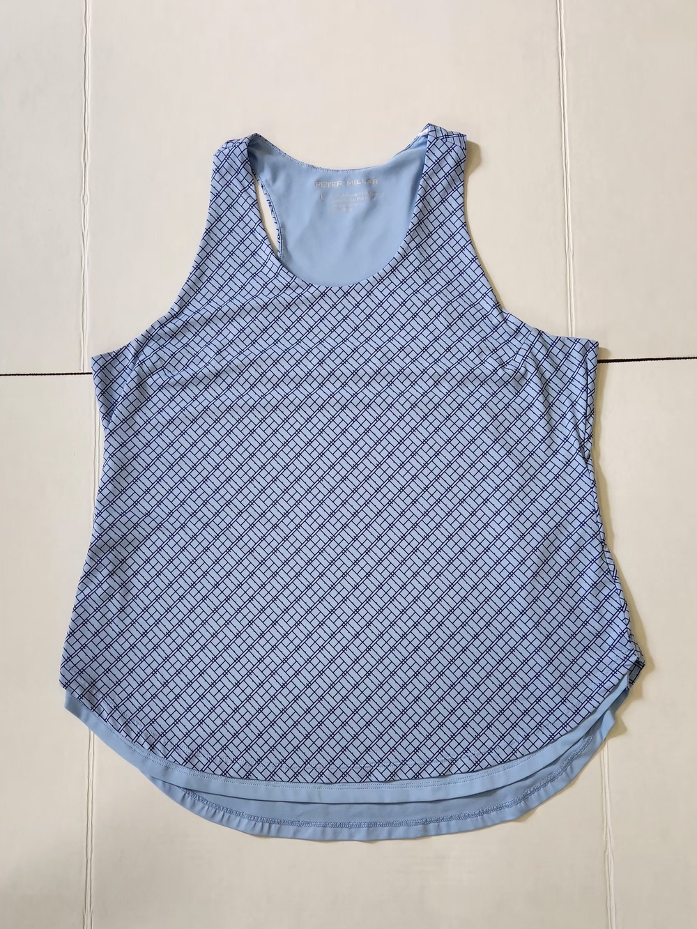 Peter Millar Light Blue Patterned Racerback Tank